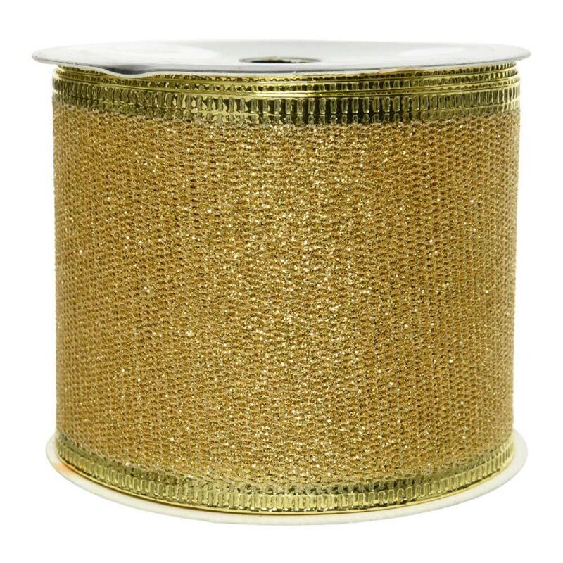 Lazo Con Purpurina Dorado 270x6,3cm