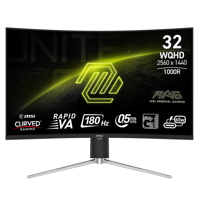 Lcd Monitor Msi Mag 325cqrf Qd E2 31.5" Gaming/Curved Panel Va 2560x1440 16:9 180 Hz 0.5 Ms Colour Black Mag325cqrfqde2