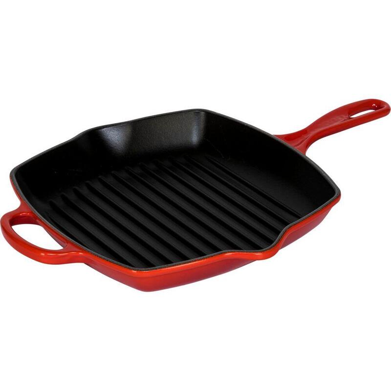 Le Creuset Grill Pan Cast Iron Square Cherry Red 26 Cm