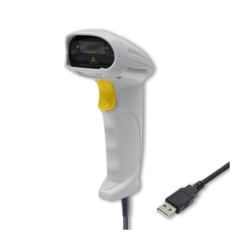 Lector De Código De Barras Láser Qoltec 1d Usb Blanco