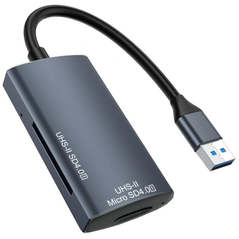 Lector De Tarjetas 4.0 - Ls130 Conexión Usb Tipo C Ranuras Sd Y Micro Sd Gris