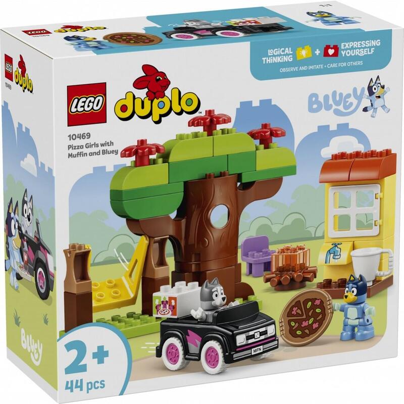 Lego 10469 Duplo Bluey Pizza-Schwestern Mit Muffin Und Bluey 10469