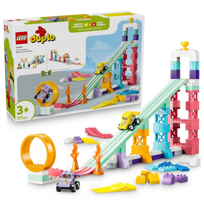 Lego 10478 Duplo Town Kreative Sprungschanzen Mit Kleinen Flitzern 3-In-1-Set 10478