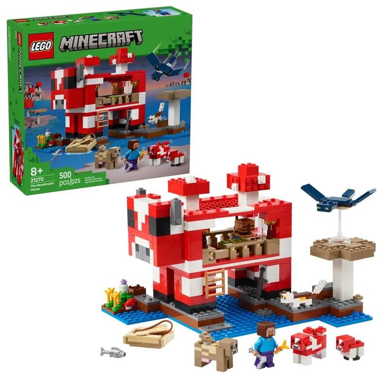 Lego 21270 Minecraft La Casa De La Vaca Hongo, Juguete De Construcción 21270