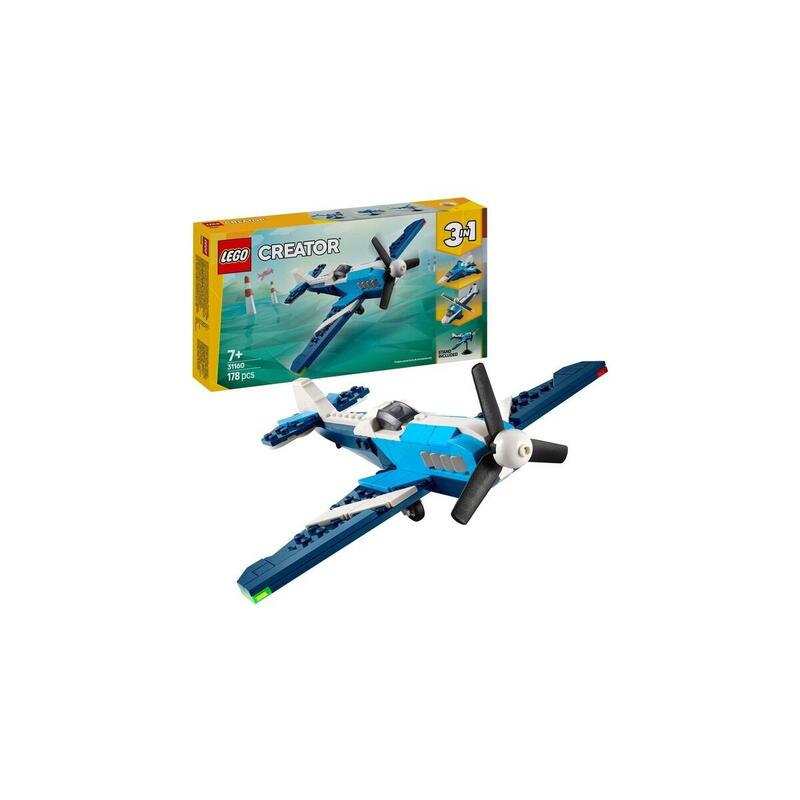Lego 31160 Creator Avión 3 En 1: Avión De Carreras, Juguete De Construcción 31160