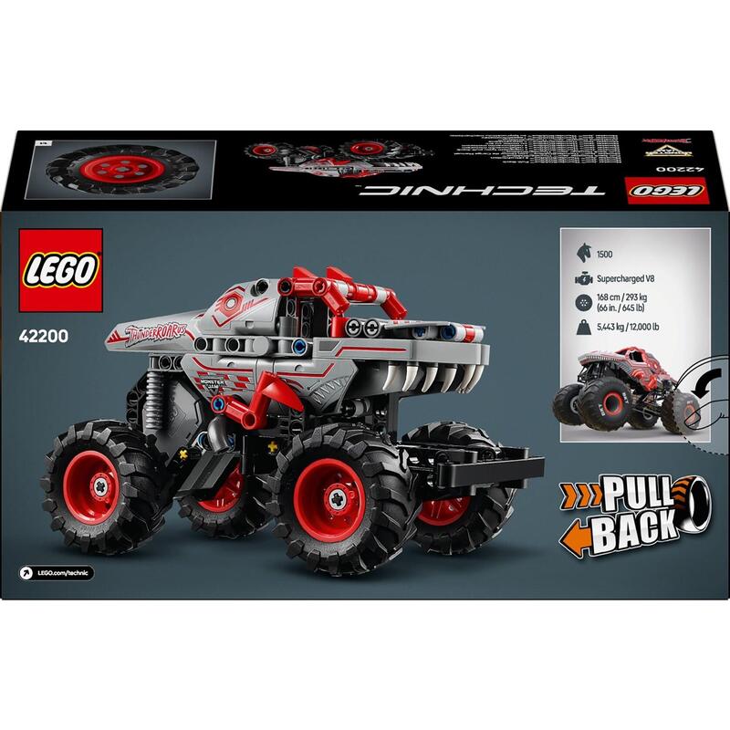 Lego 42200 Technic Monster Jam Thunderroarus, Juguete De Construcción 42200