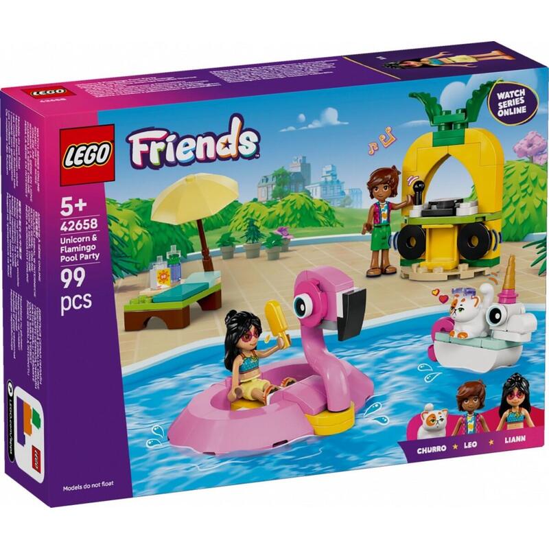 Lego 42658 Friends Fiesta En La Piscina Con Unicornio Y Flamenco