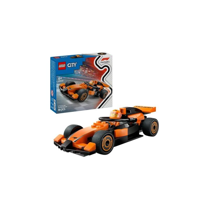 Lego 60442 City Piloto De Carreras De F1 Con Coche De Carreras Mclaren, Juguete De Construcción 60442