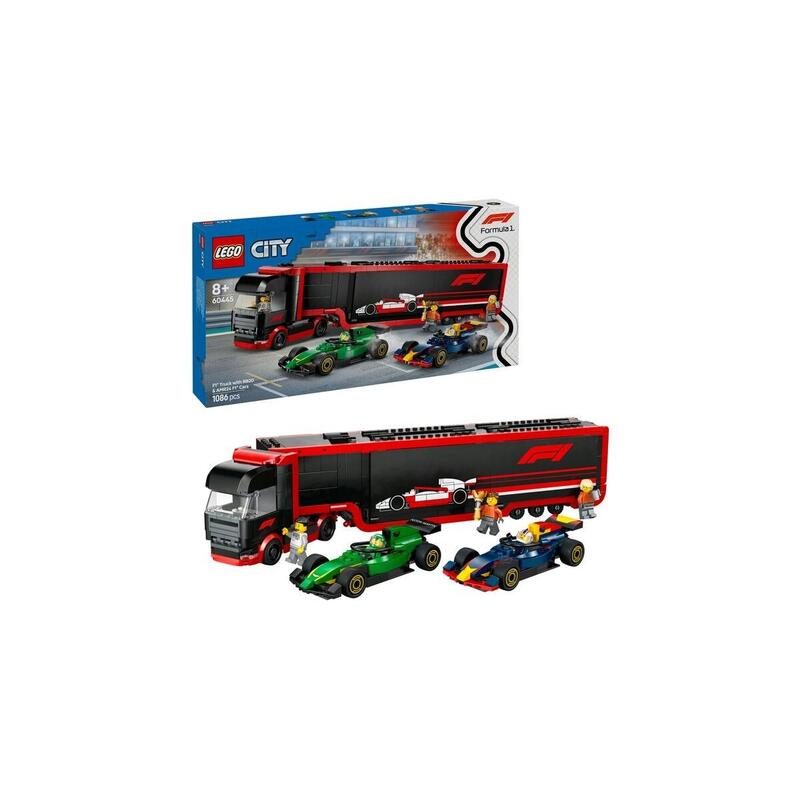 Lego 60445 City Transporter F1 Con Coches De Carreras F1 Rb20 Y Amr24, Juguete De Construcción 60445