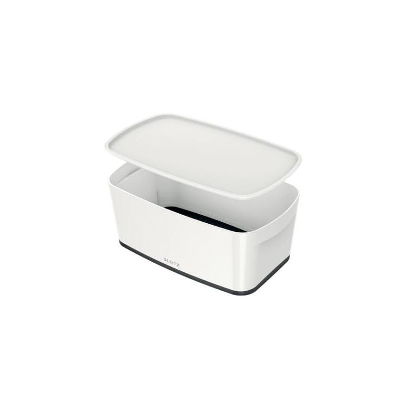 Leitz Caja Almacenamiento Mybox Wow Pequeña C/Tapa 318x128x191mm Negro/Blanco