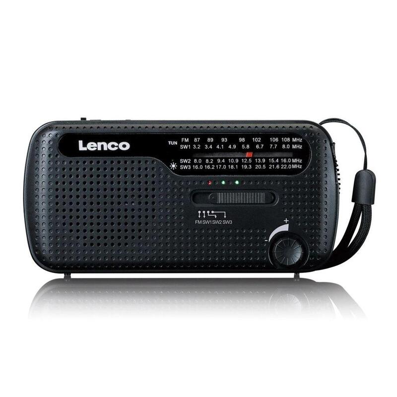 Lenco Mcr-113 Notfall-Radio Kurbel/Solar/Akku Schwarz