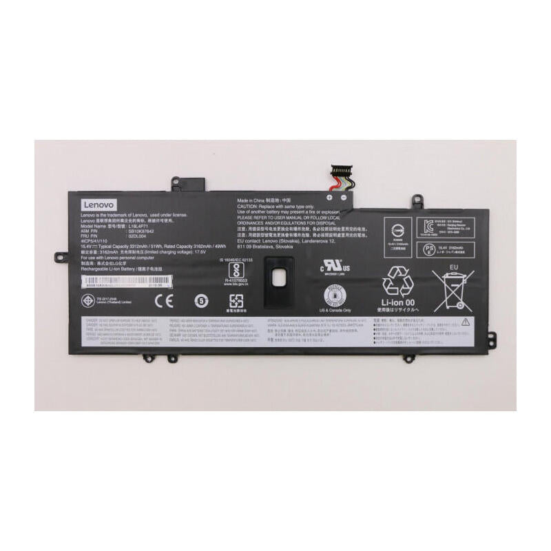 Lenovo Batería 15.4v 3312mah Para Lenovo Thinkpad X1 Carbon Gen 7 02dl004