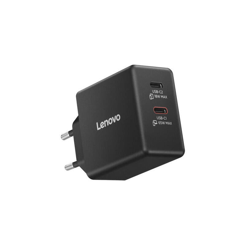 Lenovo Dual Usb-C 65w Gan Charger Negro - Eu