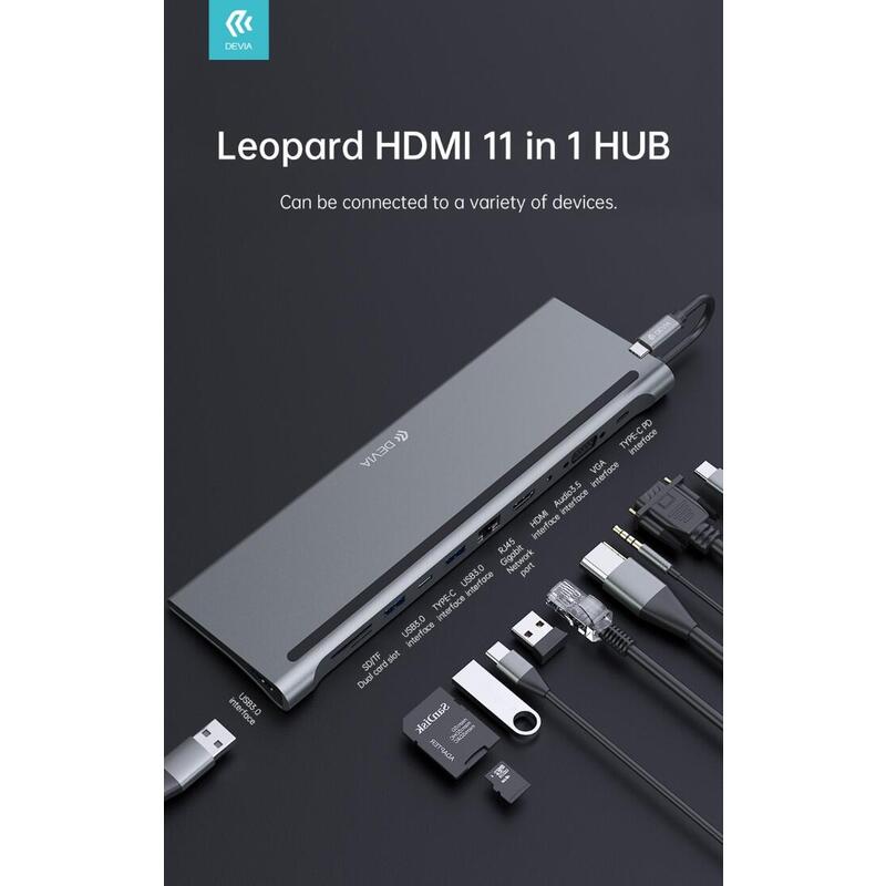 Leopard Series 11 In 1 Hub Input Type-C