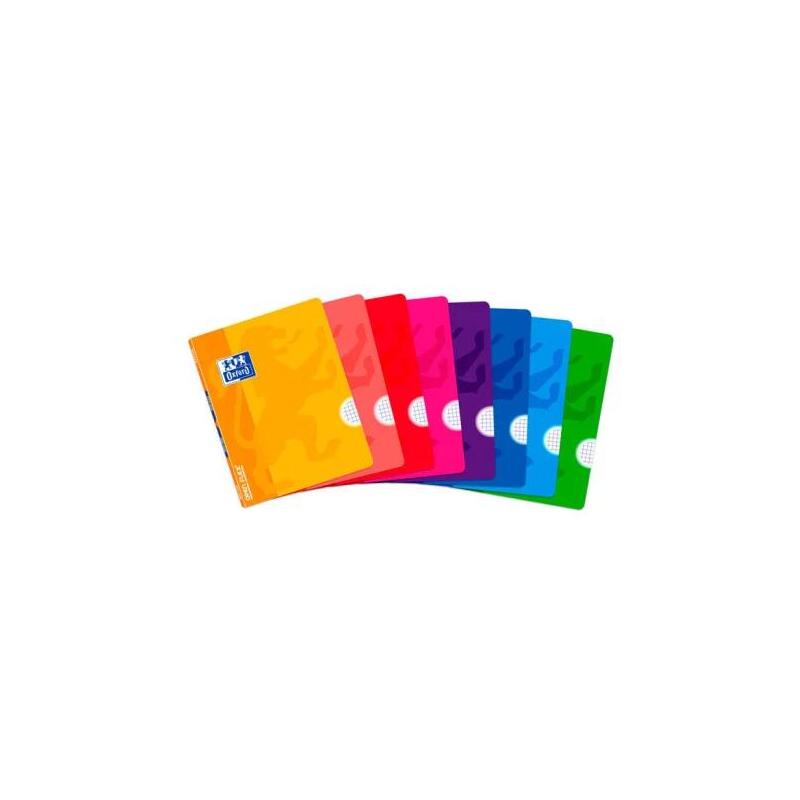 Pack De 10 Unidades Oxford Openflex Libreta Grapada Tapa Plastico A5+ 48 Hojas Cuadricula 4x4 - Resistente Tapa De