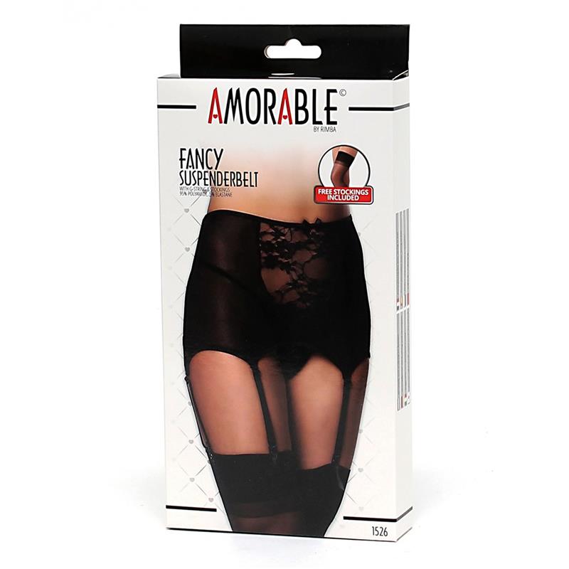 Liguero Ancho Con Tanga Negros Talla (Interno):S/M