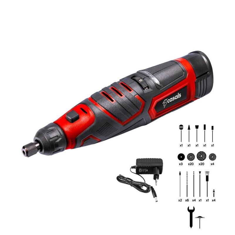 Lijadora Eléctrica Sin Cable Con Accesorios 12v Casals Cmg1205bc