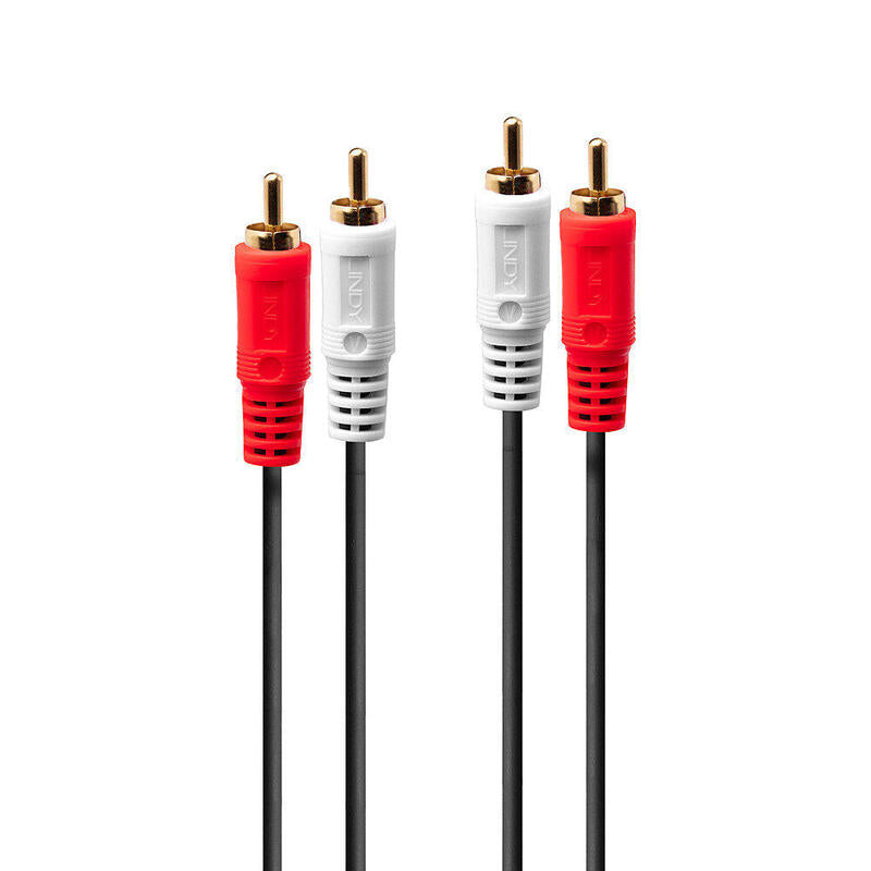 Lindy 35660 Cable De Audio 1 M 2 X Rca Rojo, Blanco