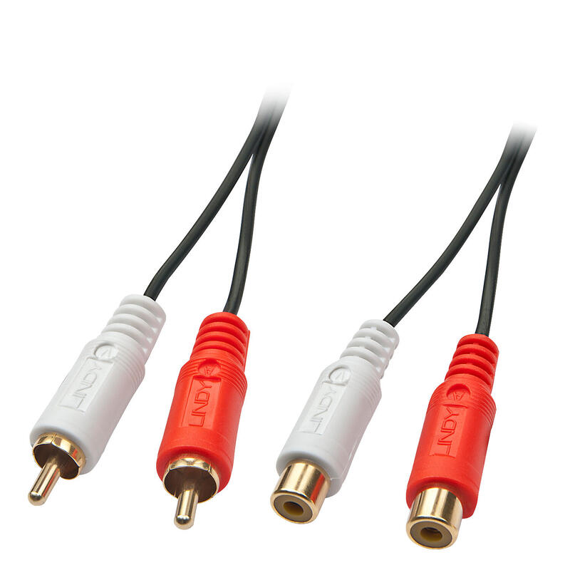 Lindy 35671 Cable De Audio 2 M 2 X Rca Negro, Rojo, Blanco