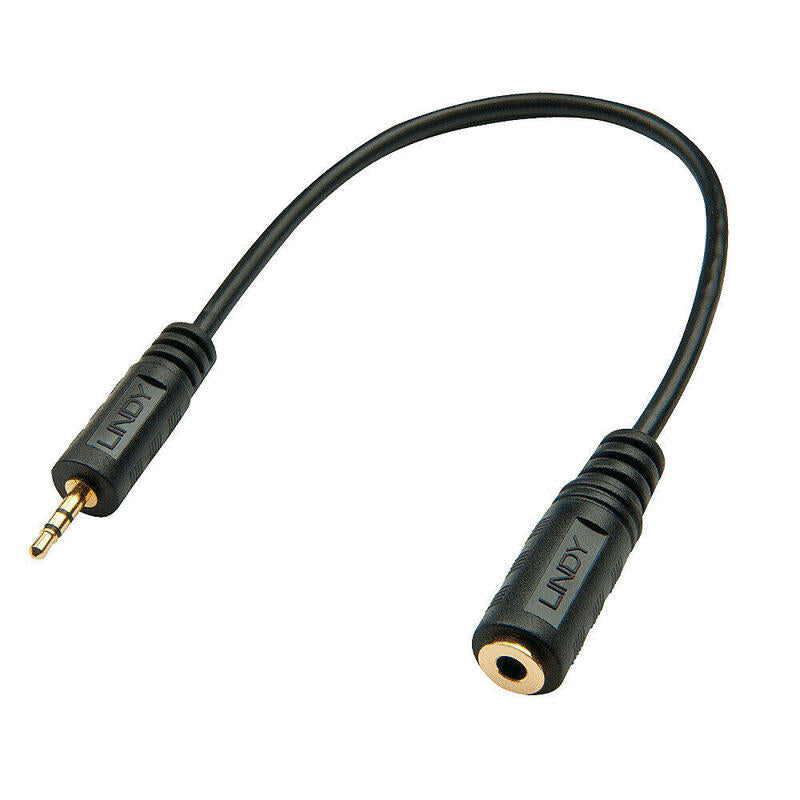 Lindy 35698 Cable De Audio 0,2 M 2,5mm 3,5mm Negro
