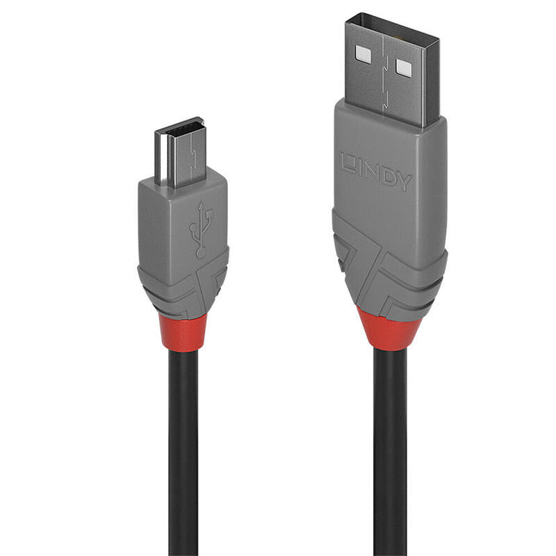Lindy 36722 Cable Usb 1 M Usb 2.0 Usb A Mini-Usb B Negro, Gris