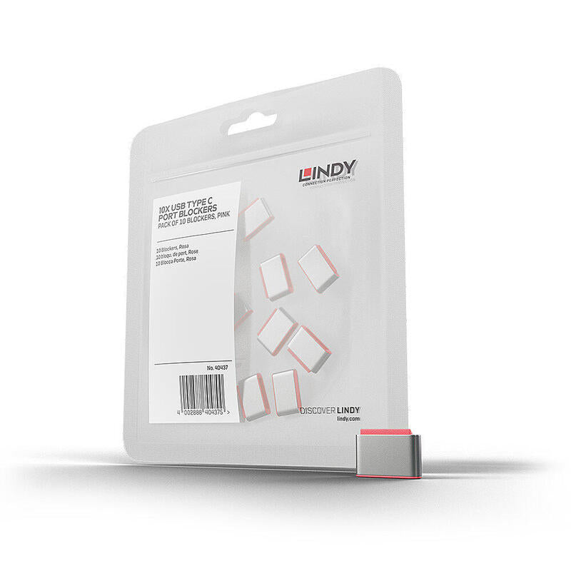 Lindy 40437 Bloqueador De Puerto Usb Tipo C Rosa 10 Pieza(S)