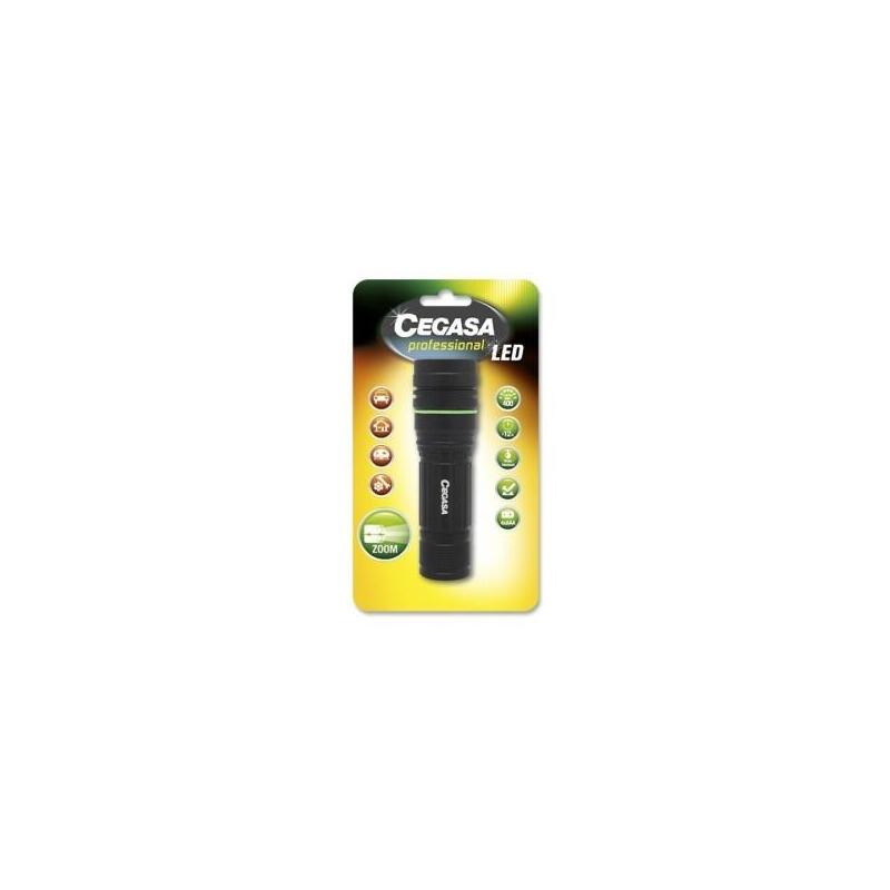 Linterna Cegasa Profesional Led 400lm - Medidas 12 X 4cm - Fabricada En Aluminio - Funciona Con 4 Pilas Aaa (No