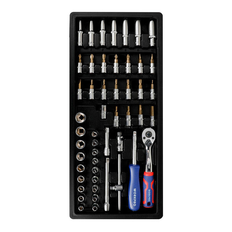 Llave De Carraca, Vasos Y Puntas ¼ Pulg, Juego 50 Piezas