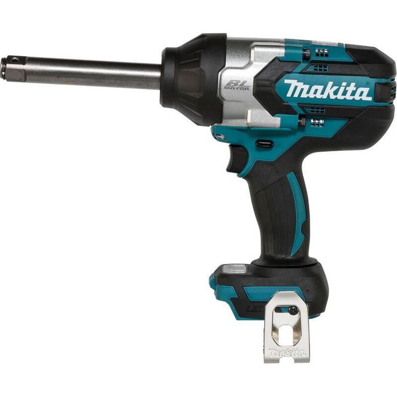 Llave De Impacto Inalámbrica Makita Dtw1005z, 18 Voltios Azul/Negro, Sin Batería Ni Cargador, Con Eje De 138 Mm De Largo Y Cuadrado De 3/4" Dtw1005z