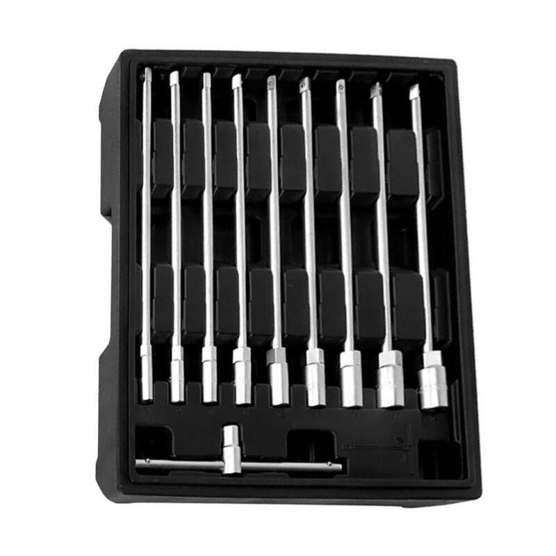 Llave T Con Vasos Intercambiables, 8-19 Mm, Juego 10 Piezas