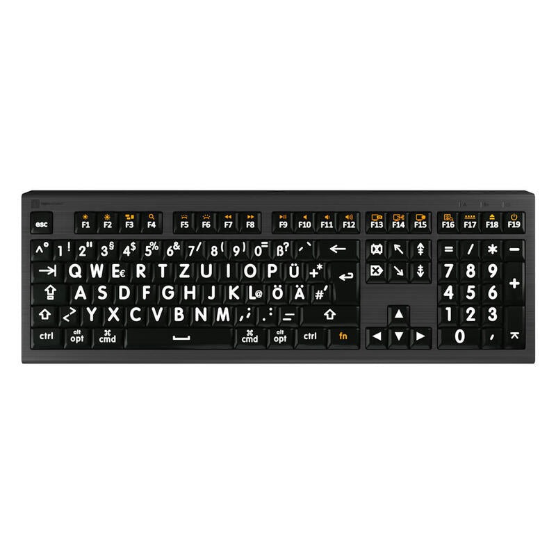 Logickeyboard Xl-Print Astra 2 Blanco On Negro De (Mac)