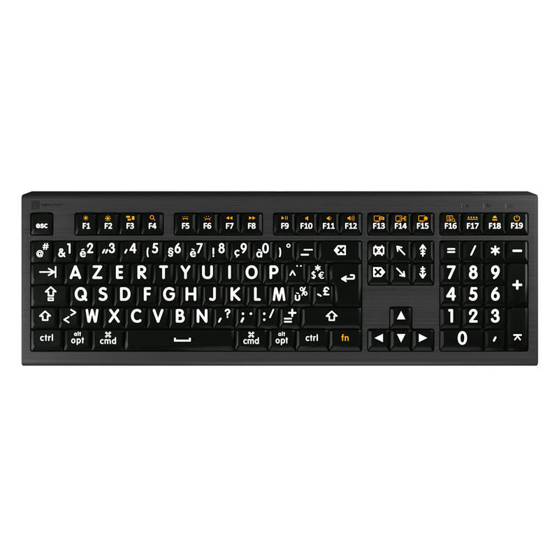 Logickeyboard Xl-Print Astra 2 Blanco On Negro Fr (Mac)