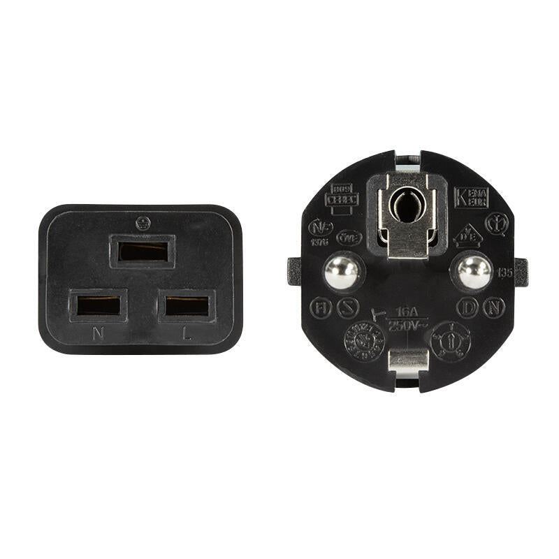 Logilink Cable De Alimentacion Cee 7/7-Iec C19, Black, 1,00m