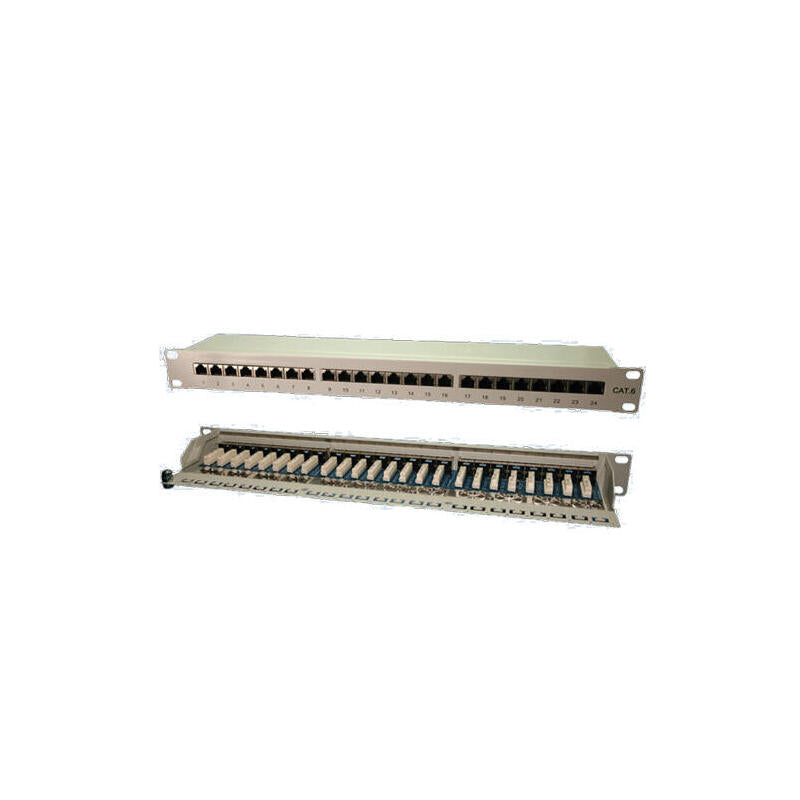 Logilink Np0040 Patchpanel Cat.6 De 19 ", 24 Puertos, Stp, Gris