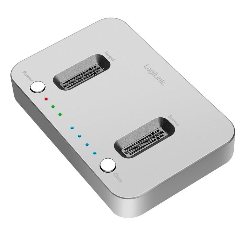 Logilink Usb 3.2 Gen2 Quickport, 2-Bay, For M.2 Nvme Ssd, Clone-Function