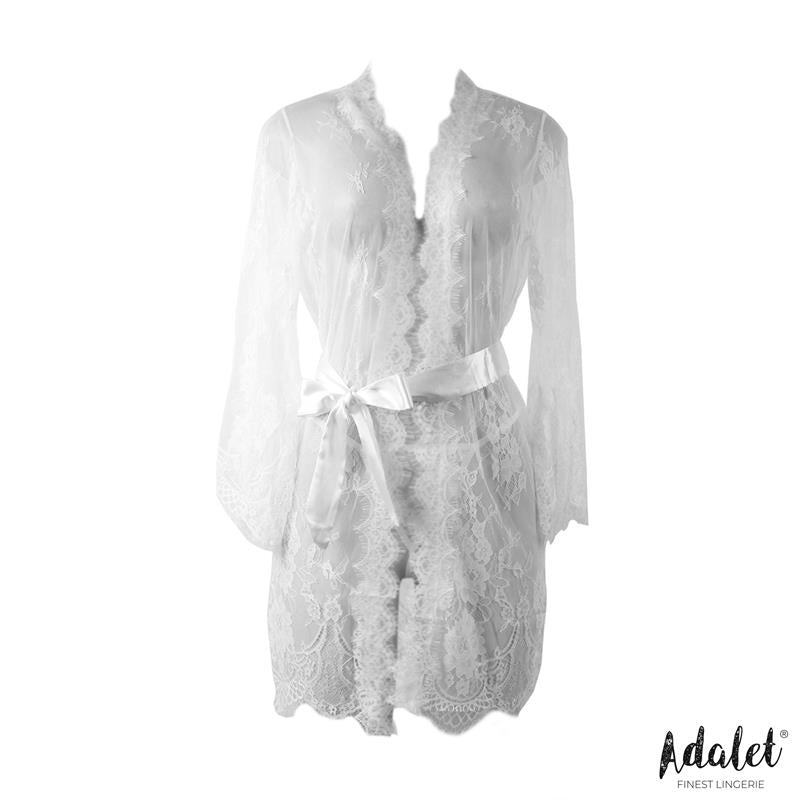 Lucy Peignoir Semi Transparente Y Tanga Blanco Talla (Interno):S/M