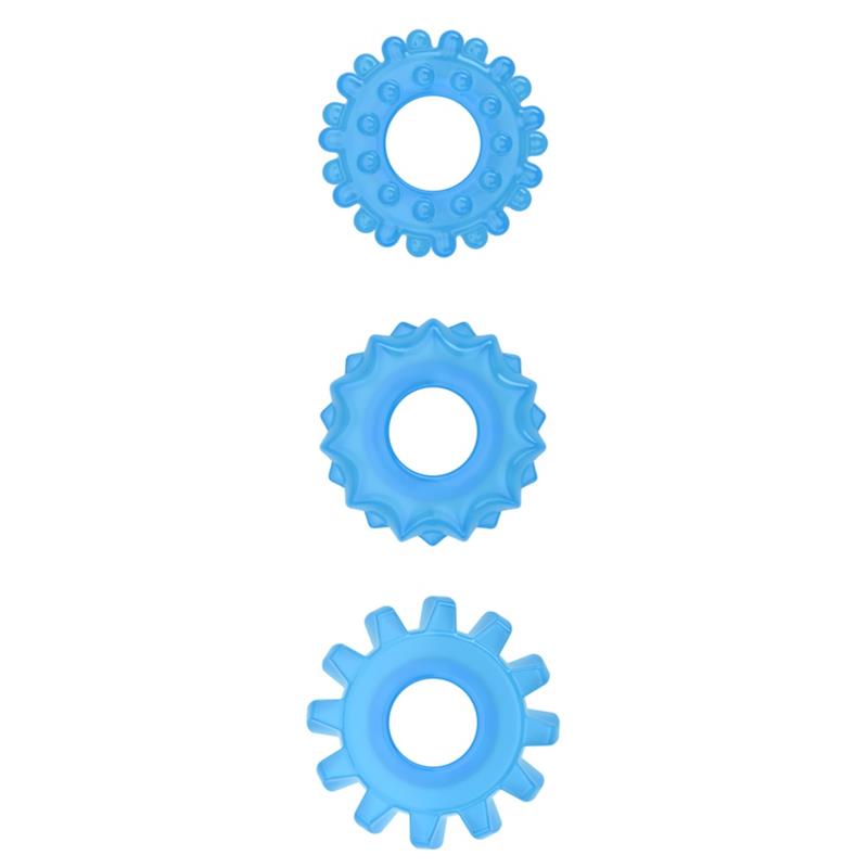 Lumino Play Set 3 Anillos Para El Pene Luz Azul