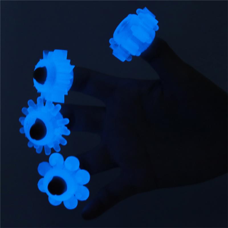 Lumino Play Set 4 Anillo Para El Pene Luz Azul