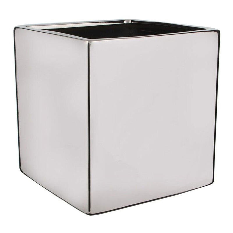 Macetero Chaz Cuadrado Plata A14x14x14cm. Mica Decorations