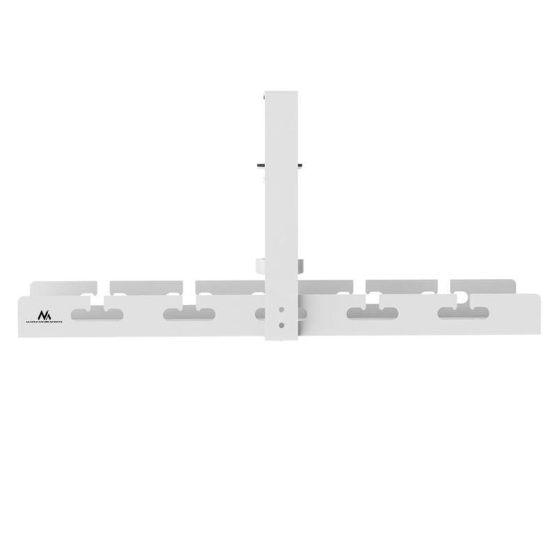 Maclean Mc-105 W Organizador De Cables Bajo Escritorio, Carga Máx. 5 Kg, Blanco