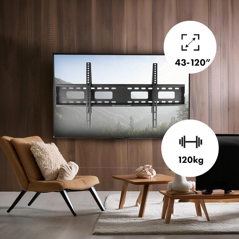 Maclean Mc-420 Soporte Para Tv, Pared Para Pantallas De 43-120", Max Vesa 800x400, Carga Máx. 120kg