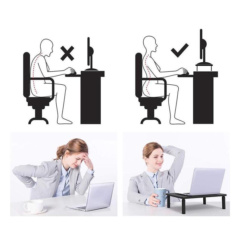 Maclean Mc-946 Soporte Ergonómico Para Monitor/Portátil Con Cajón, Tamaño De Pantalla De 13 A 32 Pulgadas, Altura Ajustable, Capacidad De Carga De Hasta 20 Kg
