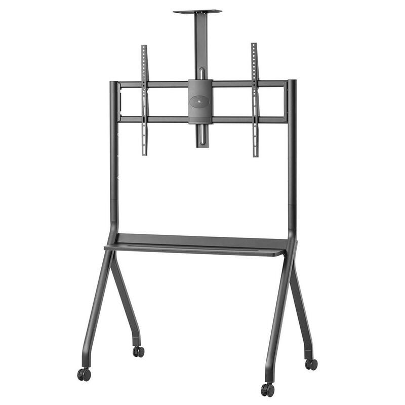 Maclean Soporte De Tv / Carro, Estante De Cámara, Sobre Ruedas, 55-100", Carga Máx. 120kg/10kg Estante, Máx. Vesa 900x600, Negro, Mc-114 B