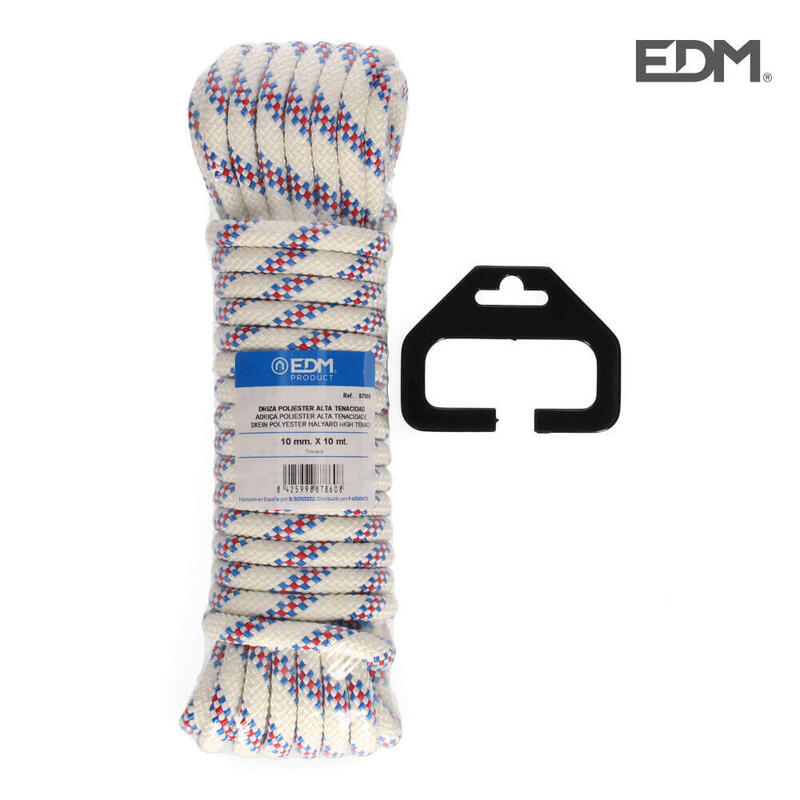 Madeja 10m Driza Poliester Alta Tenacidad Tricolor. Calibre 10mm Edm