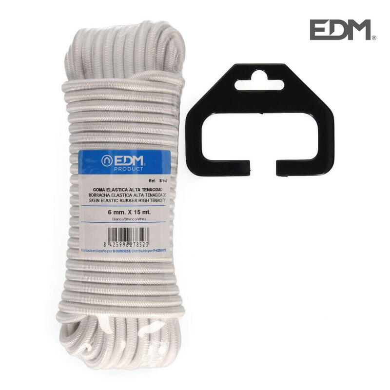Madeja 15m Goma Elastica Alta Tenacidad Blanca. Calibre 6mm