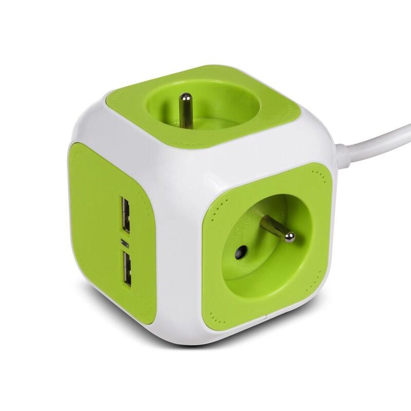 Magiccube Poczwórne Gniazdko Pradowe, 2 Wejscia Usb 1,4m Gb118