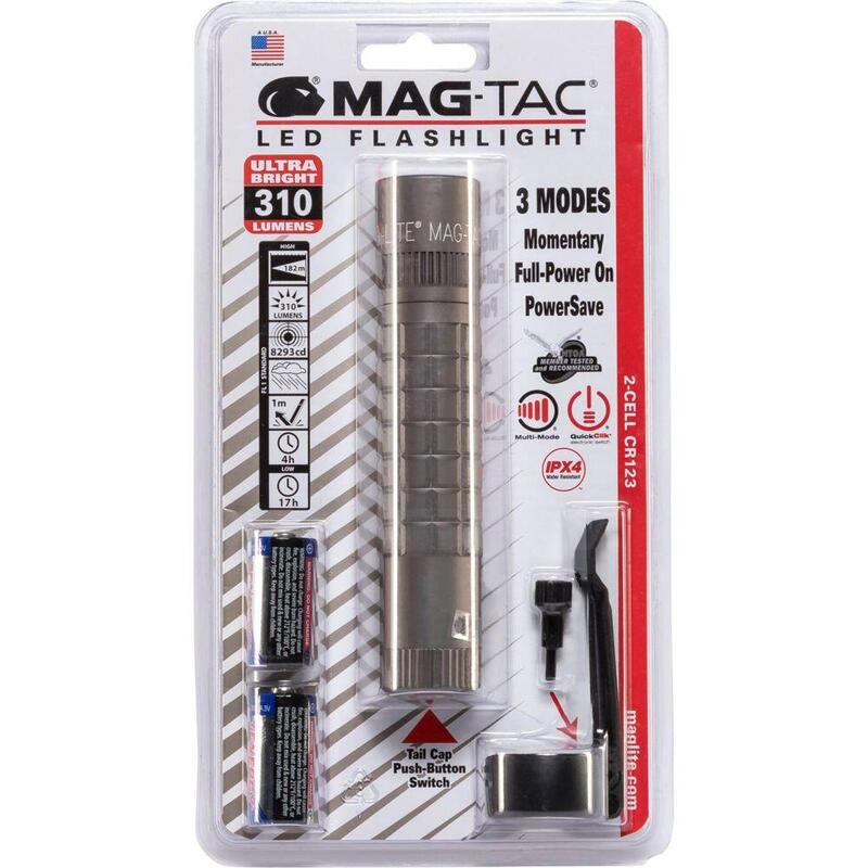 Maglite Mag-Tac Plain Bezel Taschenlampe Grau
