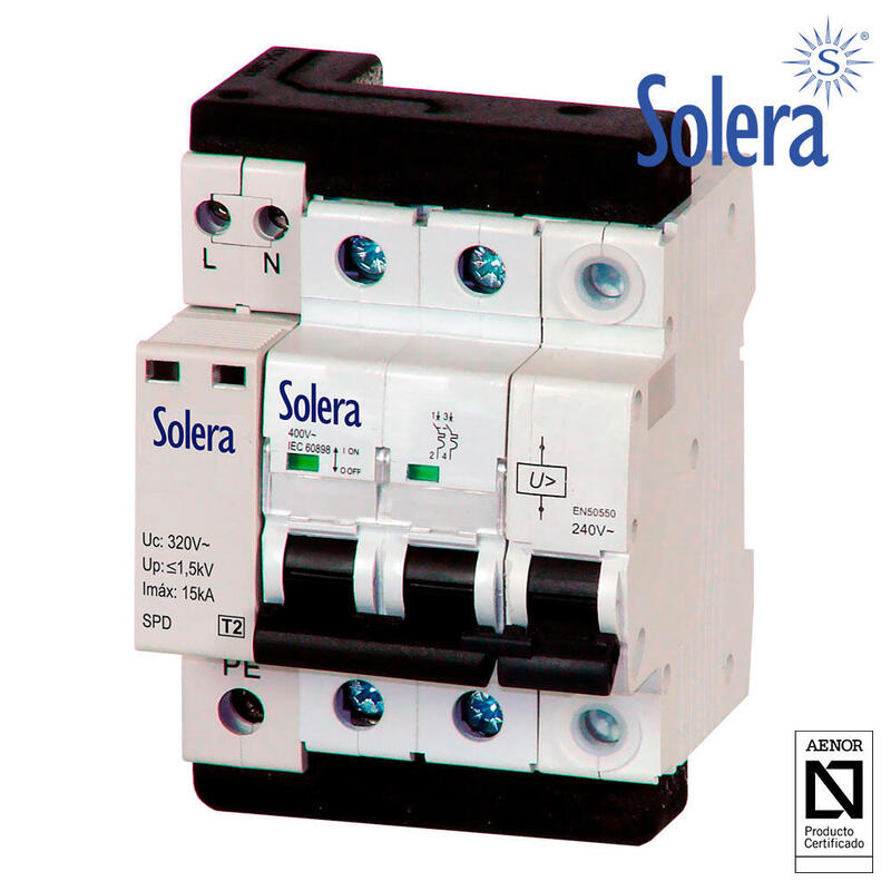 Magnetotermico 1p+N 32a + Protector Sobretensiones Permanente Y Transitorio C 10ka 230vca