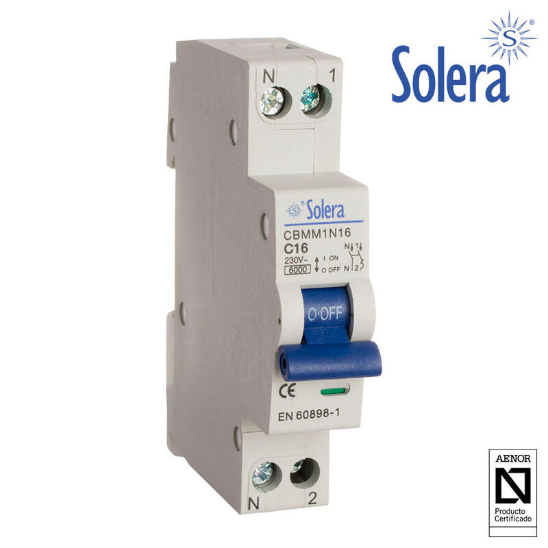 Magnetotermico Solera 1polo+Neutro 20a (Estrecho) (Retractilado) Cbmm1n20
