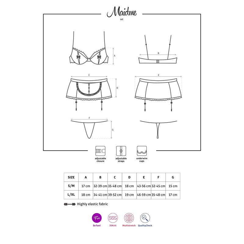 Disfraz 5 Piezas Talla Maidme (Interno):S/M